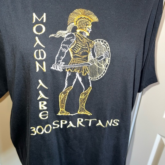 Greece 300 Spartans T Shirt Size L Black Cotton Short Sleeve Monogrammed - Picture 5 of 7